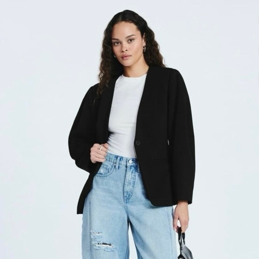 Scoop Black Barrel Sleeve Blazer Size XS